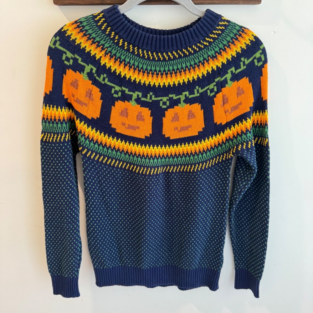 ModCloth Give 'Em Pumpkin To Talk‎ About Fair Isle Sweater XS